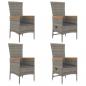 Preview: 5-tlg. Garten-Essgruppe mit Kissen Grau Poly Rattan