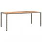 Preview: 9-tlg. Garten-Essgruppe mit Kissen Grau Poly Rattan
