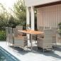Preview: ARDEBO.de - 9-tlg. Garten-Essgruppe mit Kissen Grau Poly Rattan