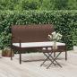 Preview: ARDEBO.de - Gartenbank mit Kissen Braun 105 cm Poly Rattan
