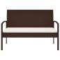 Preview: Gartenbank mit Kissen Braun 105 cm Poly Rattan