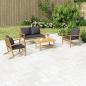 Preview: ARDEBO.de - 4-tlg. Garten-Lounge-Set mit Dunkelgrauen Kissen Bambus
