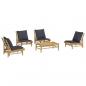 Preview: 5-tlg. Garten-Lounge-Set mit Dunkelgrauen Kissen Bambus