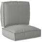 Preview: ARDEBO.de - Pallet Kissen Set 2-teilig Grau Polyesterstoff Standard