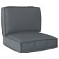 Preview: ARDEBO.de - Palettenkissen-Set Set aus 2 Anthrazit Polyester Mittel