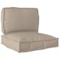 Preview: ARDEBO.de - Palettenkissen Set 2-teilig Taupe Polyester Kissen Set