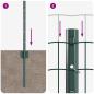 Preview: Euro Zaun Set aus 2 Grün Stahl 25 x 0.6 m Robust Euro Zaun