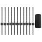 Preview: Eurozaun mit 11 U-Pfosten Grau 0.4x25 m Stahl