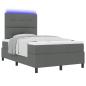 Preview: Boxspringbett mit Matratze & LED Dunkelgrau 120x200 cm Stoff