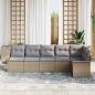 Preview: 6-teiliges Garten Sofa Set mit Kissen Beige Poly Rattan
