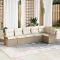 Preview: ARDEBO.de - 6-teiliges Garten Sofa Set mit Kissen Beige Poly Rattan