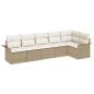 Preview: 6-teiliges Garten Sofa Set mit Kissen Beige Poly Rattan