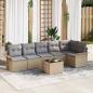 Preview: ARDEBO.de - 7-teiliges Garten-Sofa-Set mit Kissen Schwarz Poly-Rattan