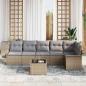 Preview: 7-teiliges Garten-Sofa-Set mit Kissen Schwarz Poly-Rattan