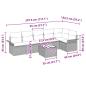 Preview: 7-teiliges Garten-Sofa-Set mit Kissen Schwarz Poly-Rattan