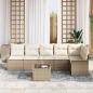 Preview: 7-teiliges Garten Sofa Set mit Kissen Braun Poly Rattan
