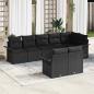 Preview: ARDEBO.de - 8-teiliges Garten-Sofa-Set mit Kissen Schwarz Poly-Rattan