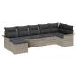 Preview: 7-teiliges Garten Sofa Set mit Kissen Hellgrau Poly Rattan