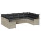 Preview: 9-teiliges Garten-Sofa-Set mit Kissen Hellgrau Poly-Rattan