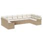 Preview: 10-teiliges Garten Sofa Set mit Kissen Beige Poly Rattan