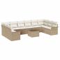 Preview: 11-teiliges Garten Sofa Set mit Kissen in Braun Poly Rattan