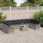Preview: Gartensofa-set mit Kissen 11 pcs Hellgrau Poly-Rattan