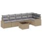 Preview: 7-teiliges Garten Sofa Set mit Kissen Schwarz Poly Rattan