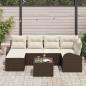 Preview: ARDEBO.de - 6-teiliges Garten Sofa Set mit Kissen Grau Poly Rattan