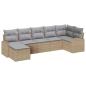 Preview: Garten Sofa Set Set von 7 Beige Rattan Garten Sofa Rechteckig