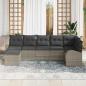 Preview: Garten Sofa Set Set von 7 Beige Rattan, Polyester Garten Sofa Set