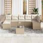 Preview: 8-teiliges Garten-Sofa-Set mit Kissen in braunem Poly-Rattan