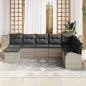 Preview: 8-teiliges Garten-Sofa-Set mit Kissen hellgrau Poly Rattan