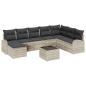 Preview: Garten-Sofa-Set Set von 9 Beige und Schwarz Rattan