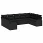 Preview: 9-teiliges Garten-Sofa-Set mit Kissen Schwarz Poly-Rattan