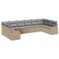 Preview: 10-teiliges Garten Sofa Set mit Kissen Beige Poly Rattan