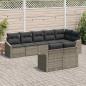 Preview: ARDEBO.de - Garten-Sofa-Set Set von 8 Dunkelgrau und Braun Rattan und Polyester