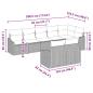 Preview: Garten-Sofa-Set Set von 8 Dunkelgrau und Braun Rattan und Polyester
