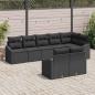 Preview: Garten-Sofa-Set Set mit 8 Schwarz Rattan Vier-Sitzer Outdoor-Sofa
