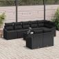 Preview: Garten-Sofa-Set 9-teilig Schwarz Rattan, Polyester Outdoor-Sofa