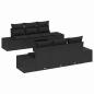 Preview: 7-teiliges Garten-Sofa-Set mit Kissen in Schwarz aus Poly-Rattan