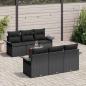 Preview: 7-teiliges Garten-Sofa-Set mit Kissen Schwarz Poly-Rattan Akazie