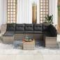 Preview: 9-teiliges Garten-Sofa-Set mit Kissen Grau Poly-Rattan Akazie