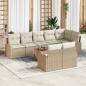 Preview: ARDEBO.de - 9-teiliges Garten Sofa Set mit Kissen Beige Poly Rattan Akazie