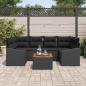 Preview: 7-teiliges Garten-Sofa-Set mit Kissen Schwarz Poly-Rattan Akazie