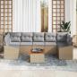Preview: 8-teiliges Garten Sofa Set mit Kissen Beige Poly-Rattan Akazie