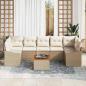 Preview: 8-teiliges Garten Sofa Set mit Kissen Beige Poly Rattan Akazien