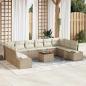 Preview: ARDEBO.de - 11-teiliges Garten Sofa Set mit Kissen Beige Poly Rattan Akazie