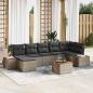 Preview: ARDEBO.de - 8-teiliges Garten-Sofa-Set mit Kissen Grau Poly-Rattan Akazie