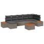 Preview: 8-teiliges Garten-Sofa-Set mit Kissen Grau Poly-Rattan Akazie