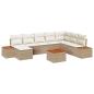 Preview: 9-teiliges Garten Sofa Set mit Kissen Beige Poly Rattan Akazie